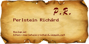 Perlstein Richárd névjegykártya